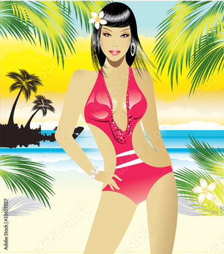 Beautiful girl at the beach