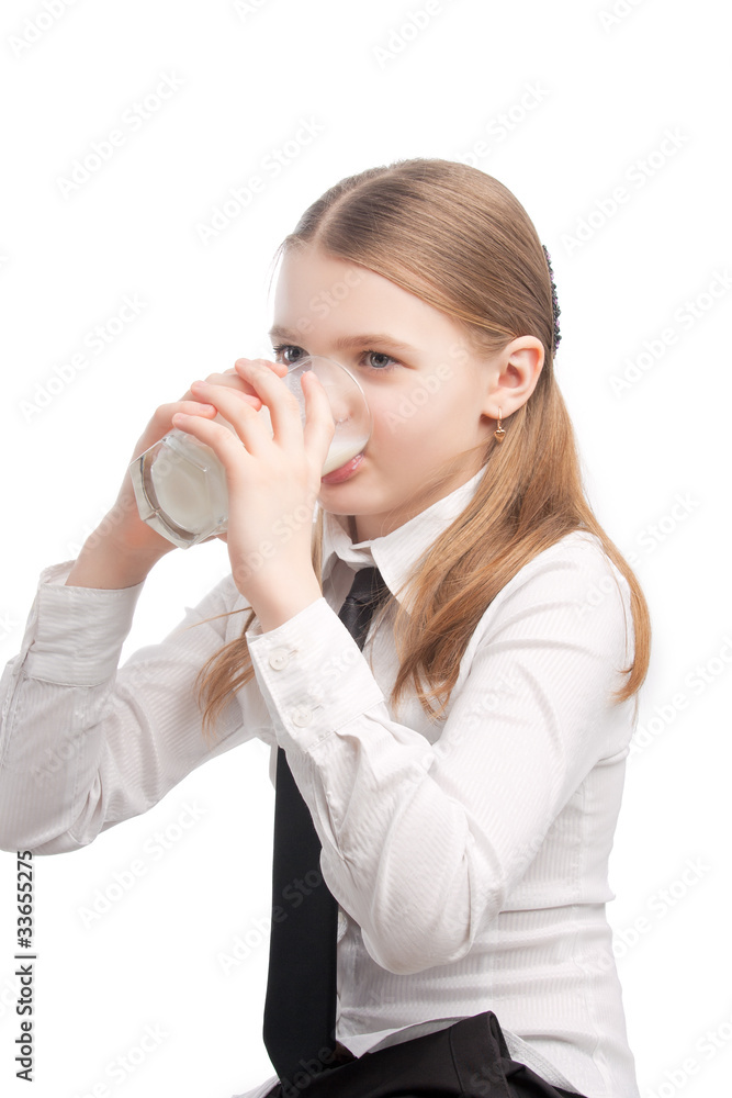 little blond caucasian girl drinking milk little blond caucasian girl drinking milk