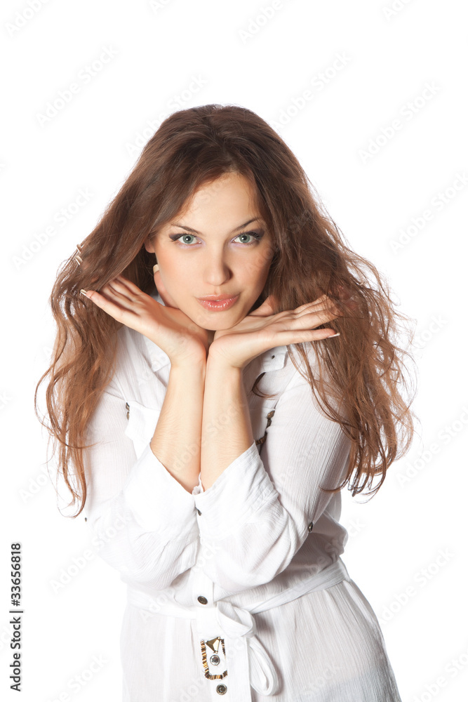 beautiful young sensual woman with long hair posing, studio shot beautiful young sensual woman with long hair posing, studio shot