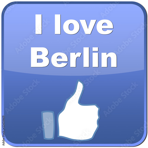 Button "I love Berlin" mit Daumen hoch