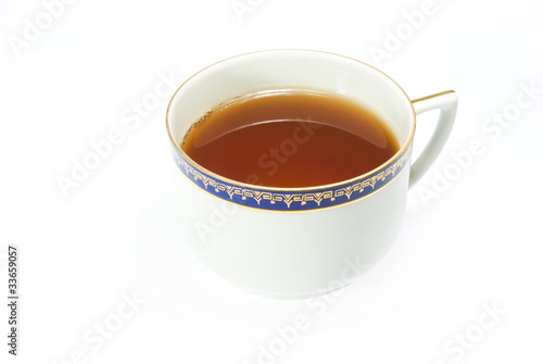 tea in elegance classic porcelain cup isolated on white