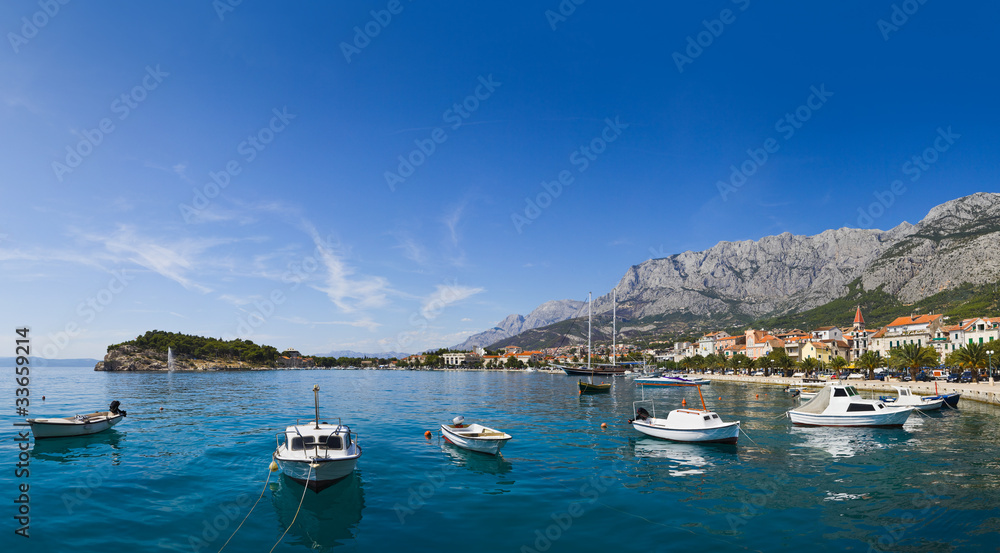 Panorama of Makarska in Croatia