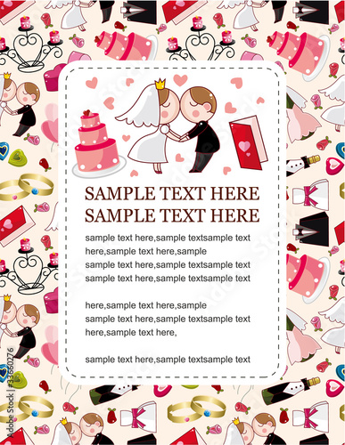 cartoon wedding card