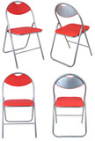 composite of four folding chairs isolated on white