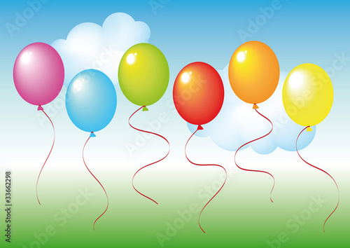 set di palloncini su sfondo sfumato