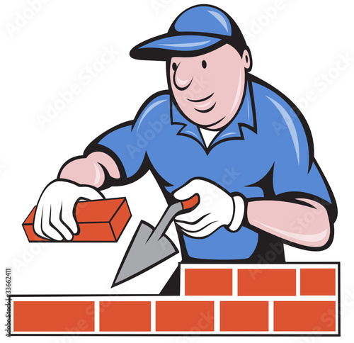bricklayer mason at work
