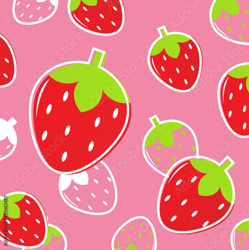 Fresh Strawberry Fruit pattern or background: pink & red