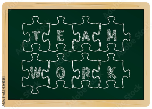 business concept: teamwork,chalkboard,vector