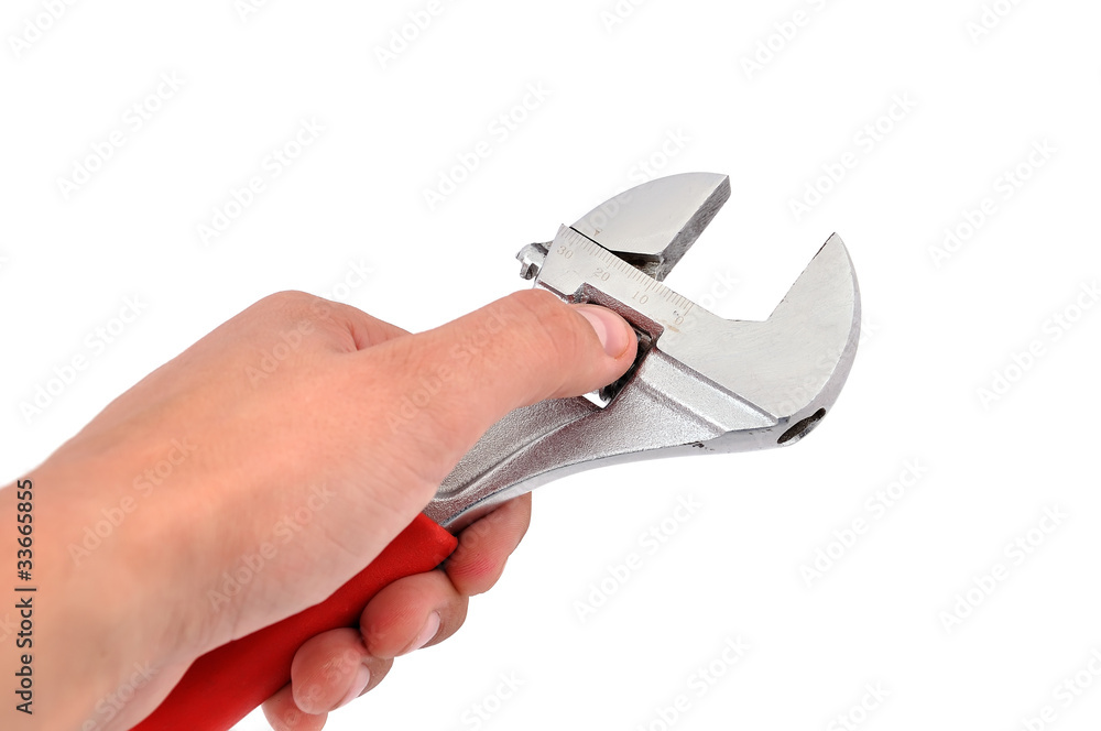 wrench in his hand wrench in his hand