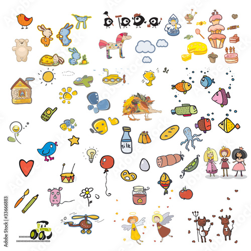 Set from seventy subjects for an embroidery on clothes