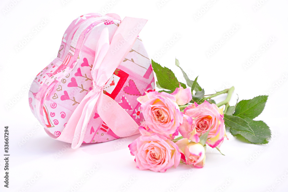 Herz, Geschenkkarton, Rosen Herz, Geschenkkarton, Rosen