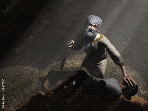 God intervenes before Abraham sacrifices Isaac