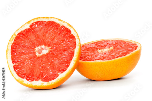 grapefruit over white background