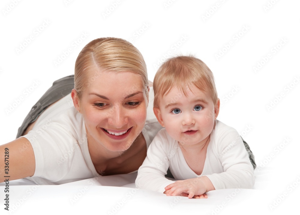 Happy mother with her baby Happy mother with her baby