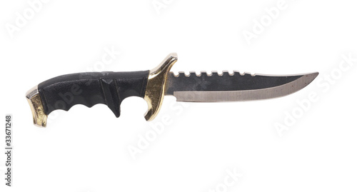 Black nonfolding military knife