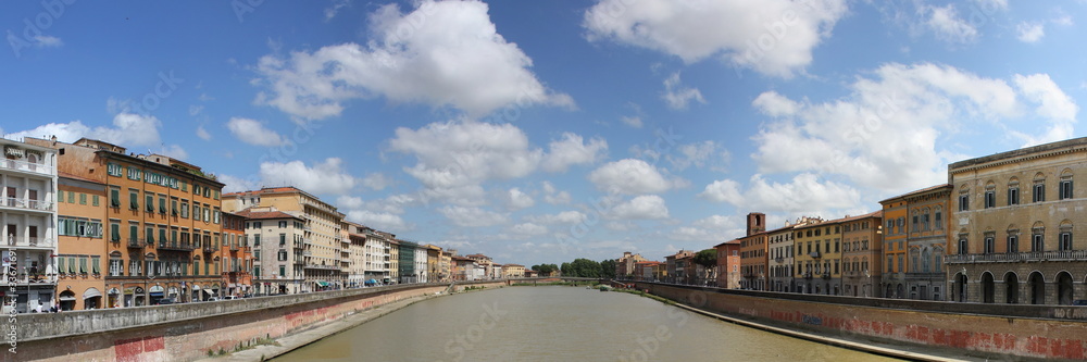 panoramic view of Pisa with Arno river