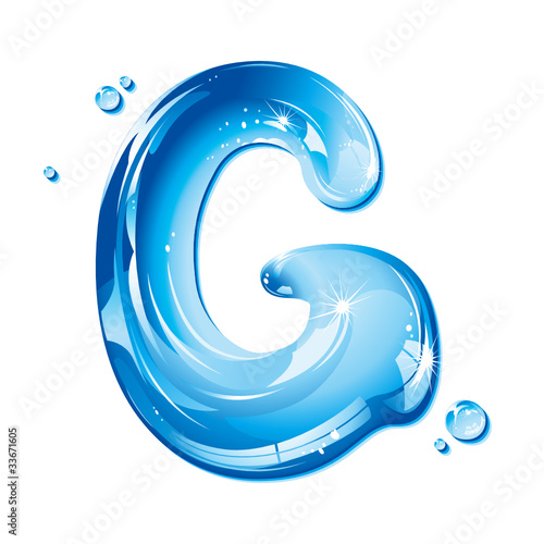 Water Liquid Letter - Capital G