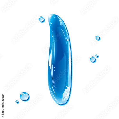 Water Liquid Letter - Capital I