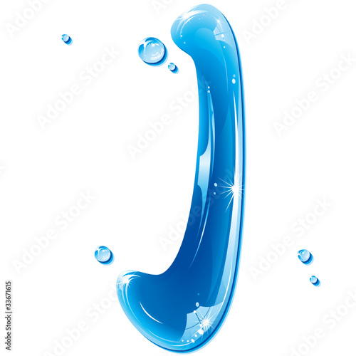 Water Liquid Letter - Capital J