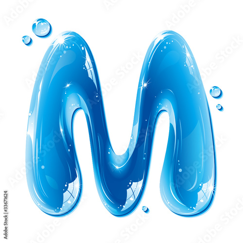 Water Liquid Letter - Capital M