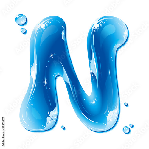 Water Liquid Letter - Capital N