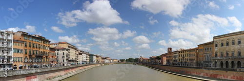 panoramic view of Pisa with Arno river