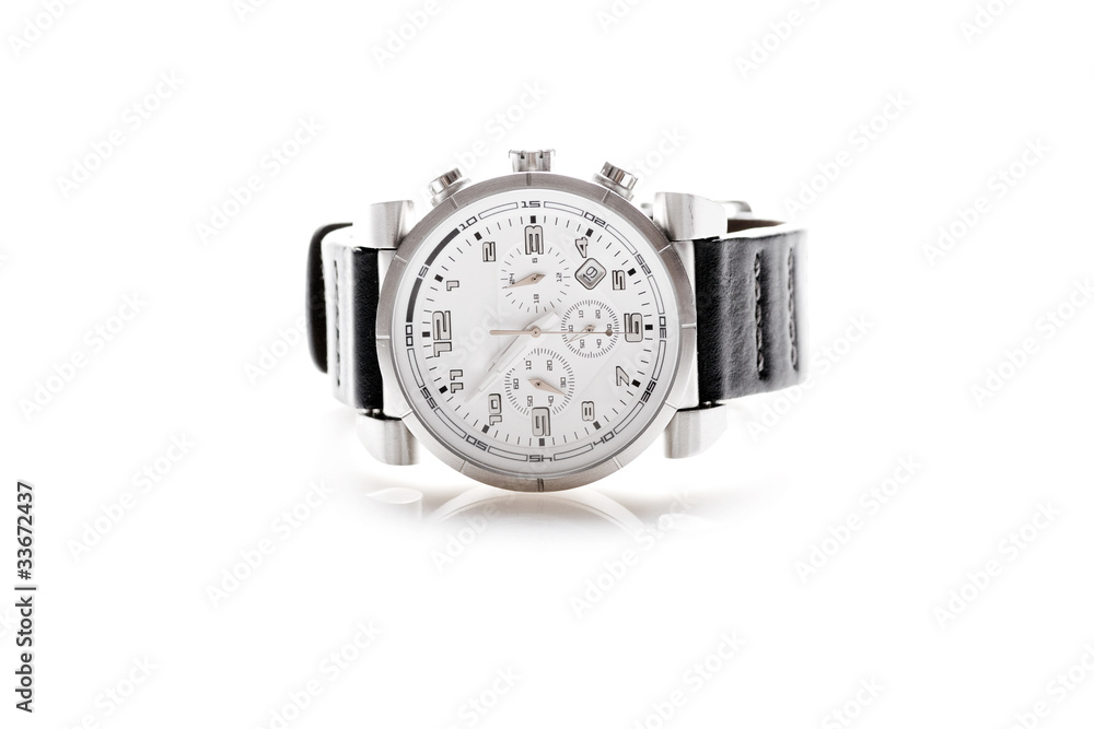 man watch isolated on white background