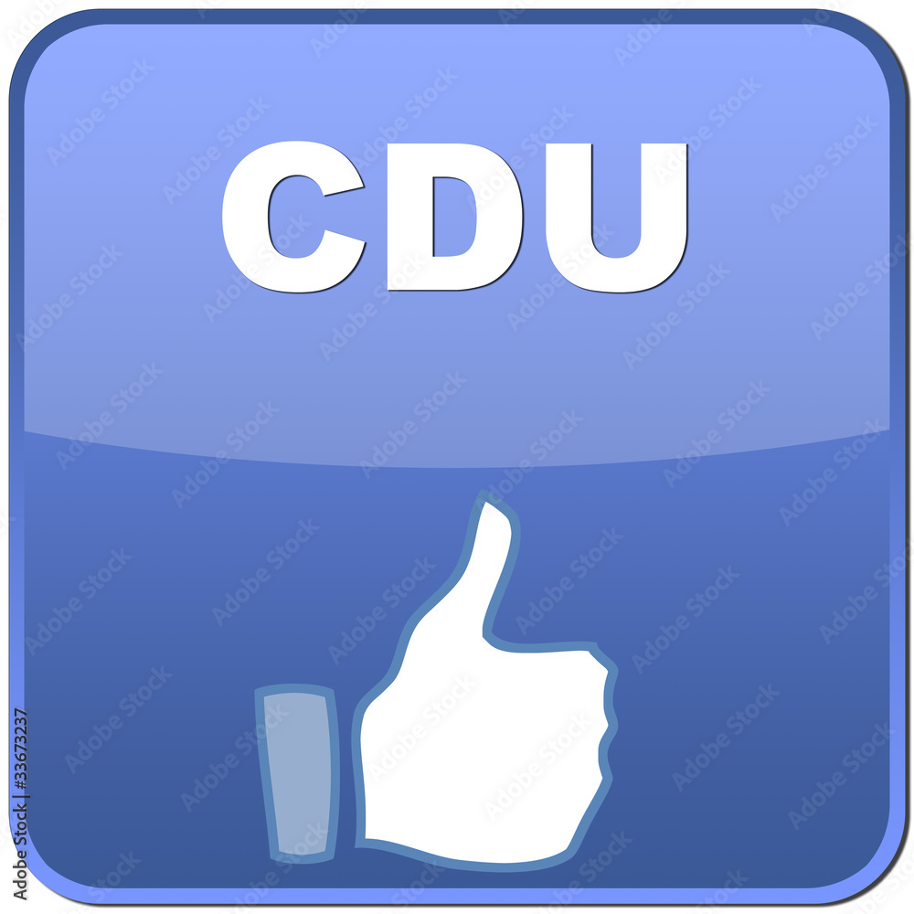 Button CDU mit Daumen hoch Button CDU mit Daumen hoch