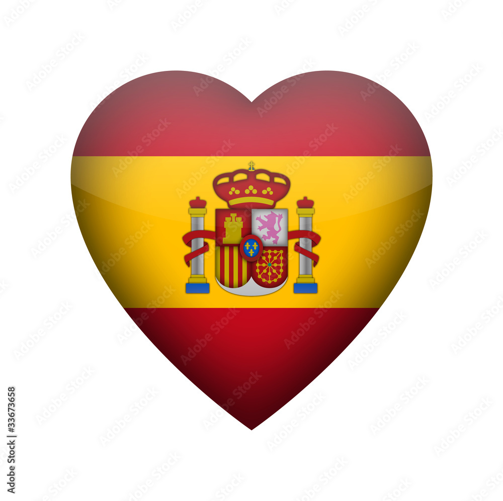 Fototapeta premium Spanish Flag Love Heart