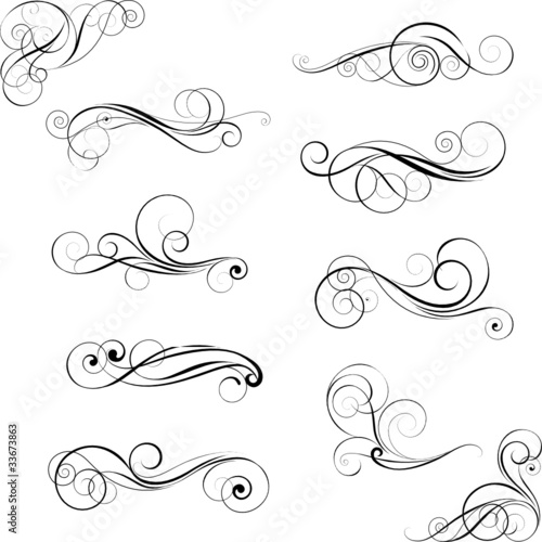 Set of swirl design ornaments