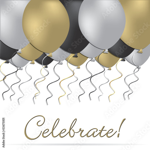 Balloon formal celebration card in vector format.