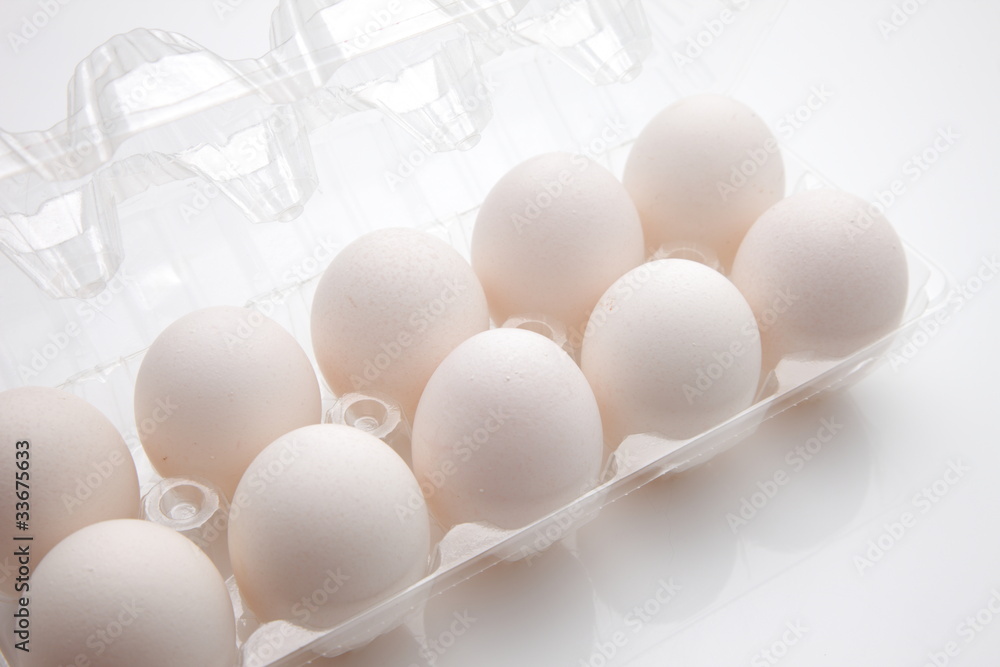eggs in a plastic container