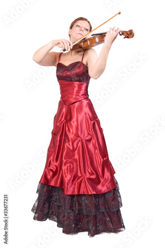 Cuadro en lienzo young woman plays the viola