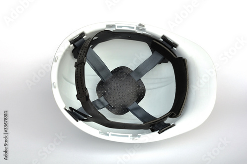 Inside of white hard hat