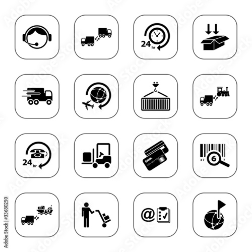 Logistics icons - BW series