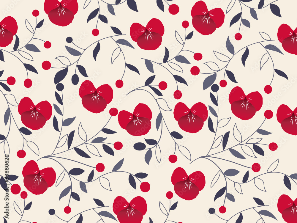 Seamless floral pattern with fabric texture Seamless floral pattern with fabric texture