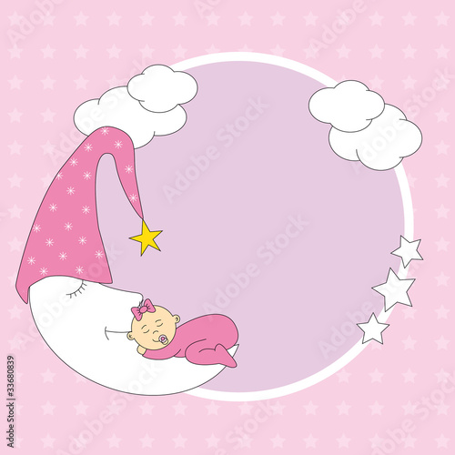 Marco niña durmiendo encima de la luna