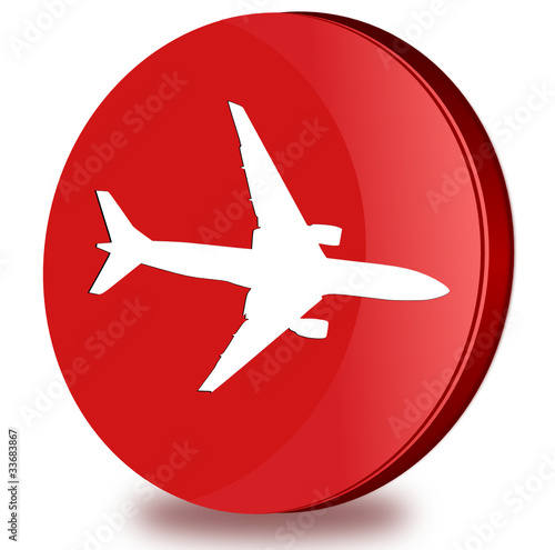 Airplain glossy icon