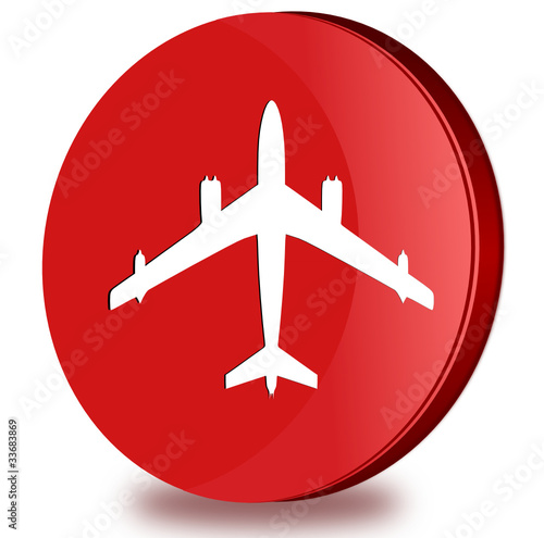 Airplain glossy icon