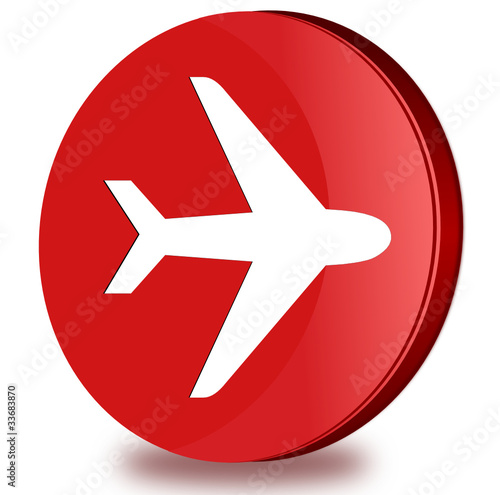 Airplain glossy icon