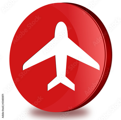 Airplain glossy icon
