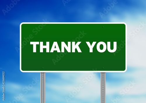 Thank You Highway Sign