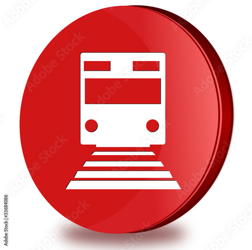Train glossy icon