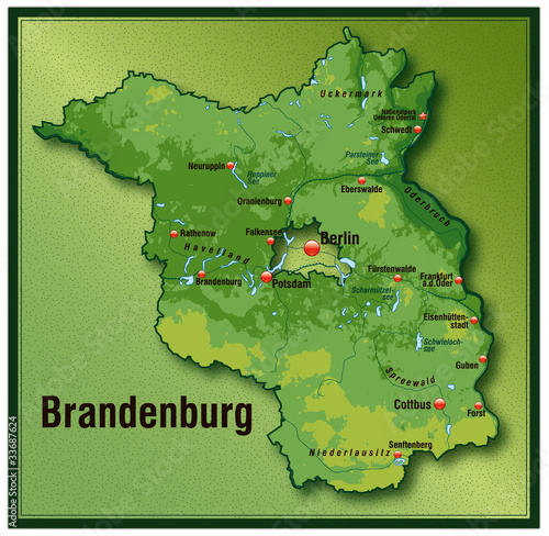 Brandenburg mit Höhenschichten
