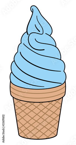 Softeis Waffel hellblau