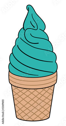 Softeis Waffel türkis