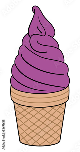 Softeis in Waffel purpur