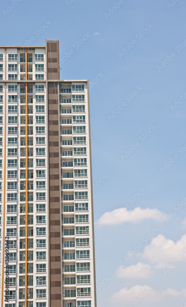High modern skyscrapers on a background of the blue sky