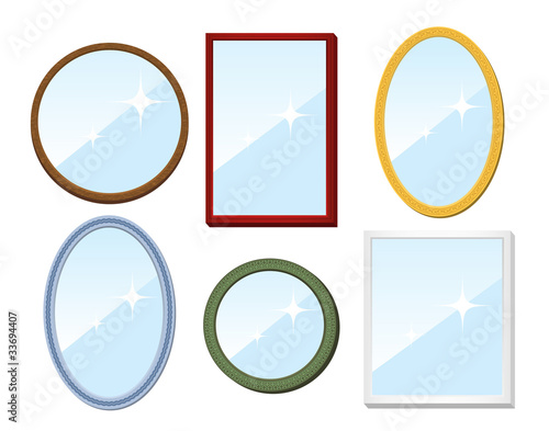 Set of mirrors. Vector illustration.