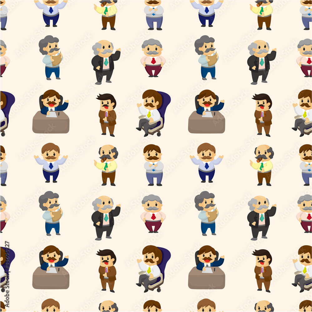 cartoon boss and Manager seamless pattern cartoon boss and Manager seamless pattern